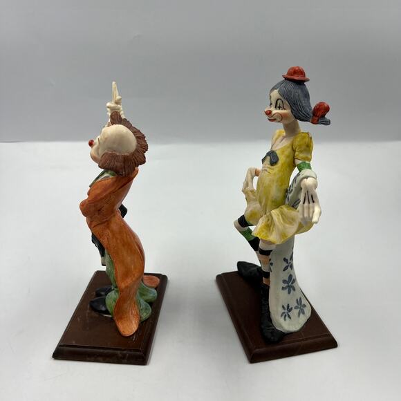 Vintage Fontanini Clown Sculpture Figures Girl Pigtails Hobo Bunny Hat DAMAGED - Picture 4 of 13